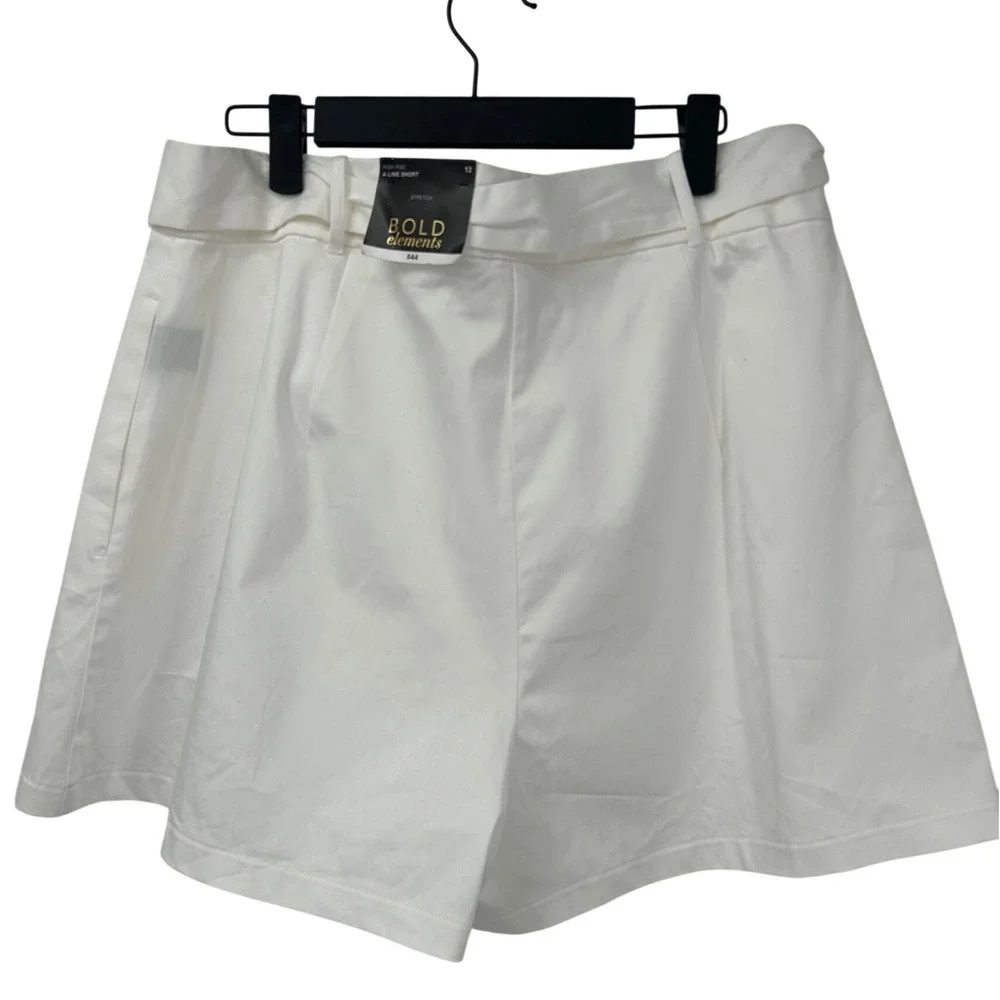 NWT White Tie Waist Paperbag Shorts Size 12 | Summer Resort Coastal - Picture 4 of 7